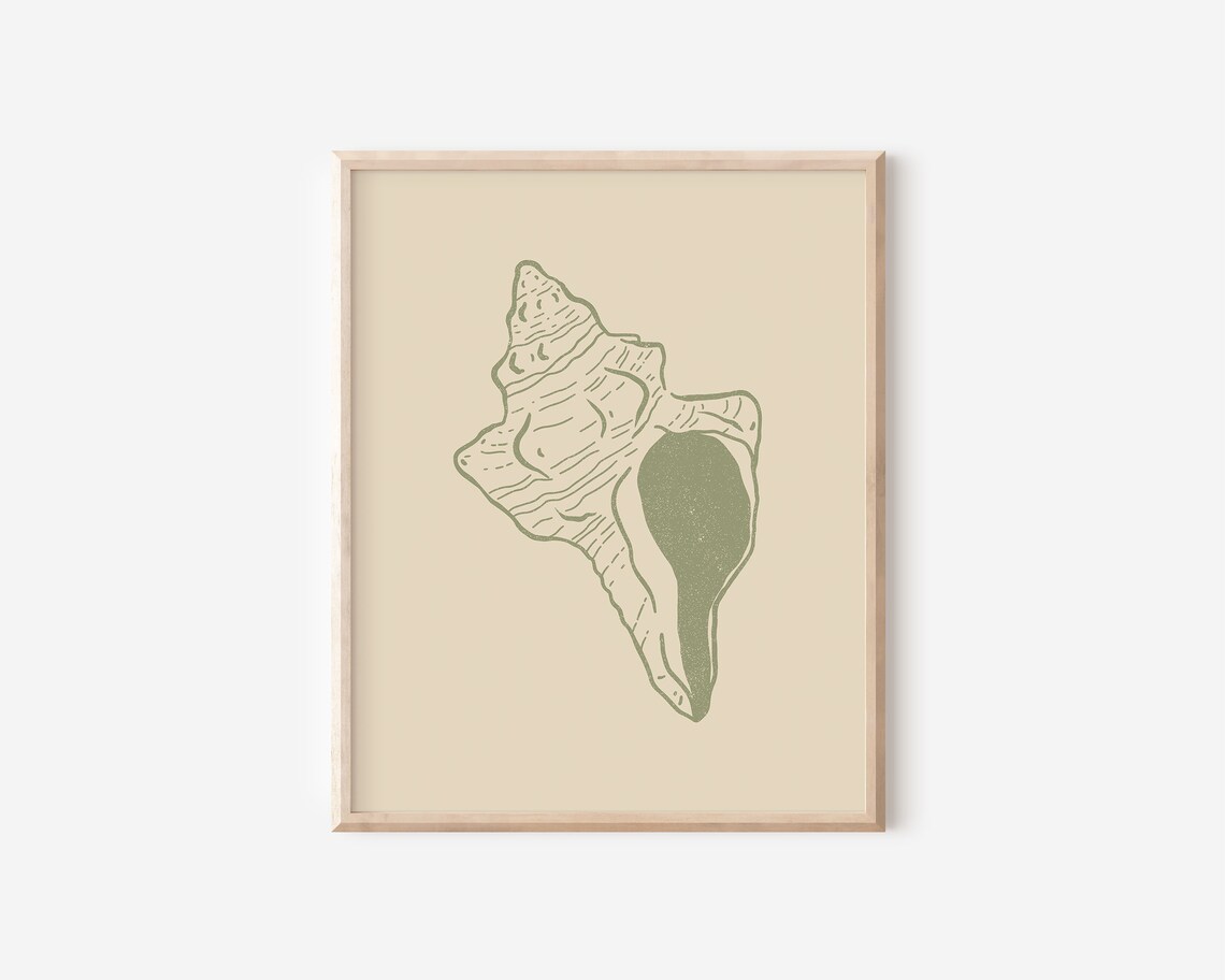 Seashell Ink Drawing, Boho Coastal Line Art Print - Image 2