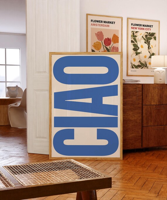 Ciao Typography Retro Poster Art Print