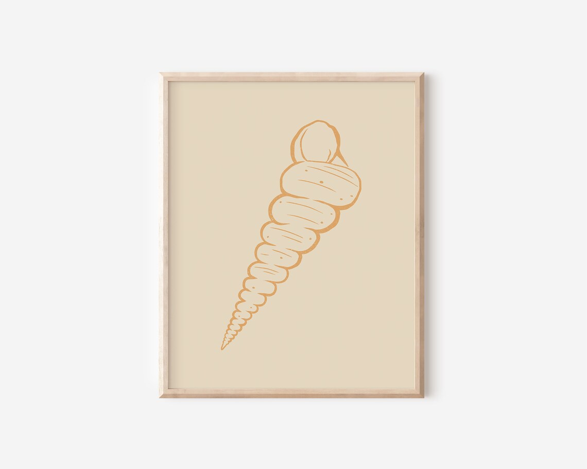 Seashell Line Art Illustration, Boho Coastal Art - Image 2