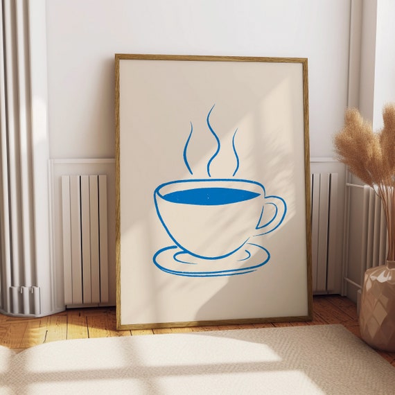 Coffee Cup Art Print Coffee Lover Poster Coffee Bar Decor Kitchen Wall Art Trendy Wall Decor Wall Art Instant