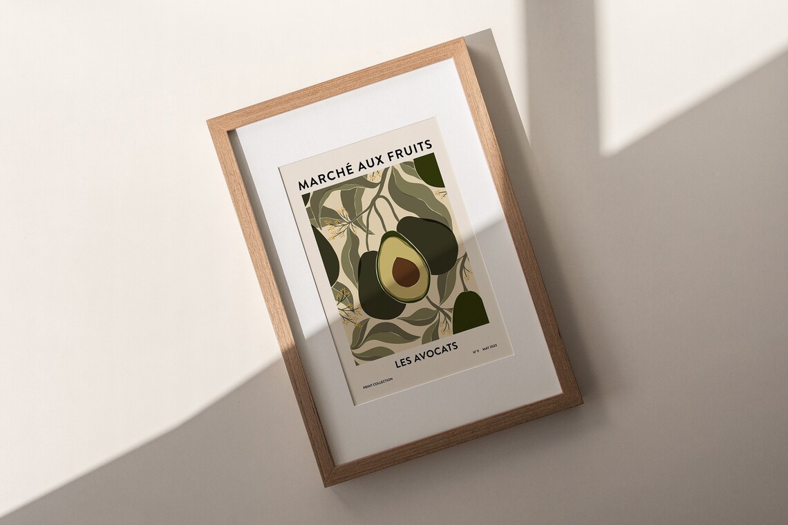 Avocado Print, Abstract Botanical Kitchen Art - Image 2