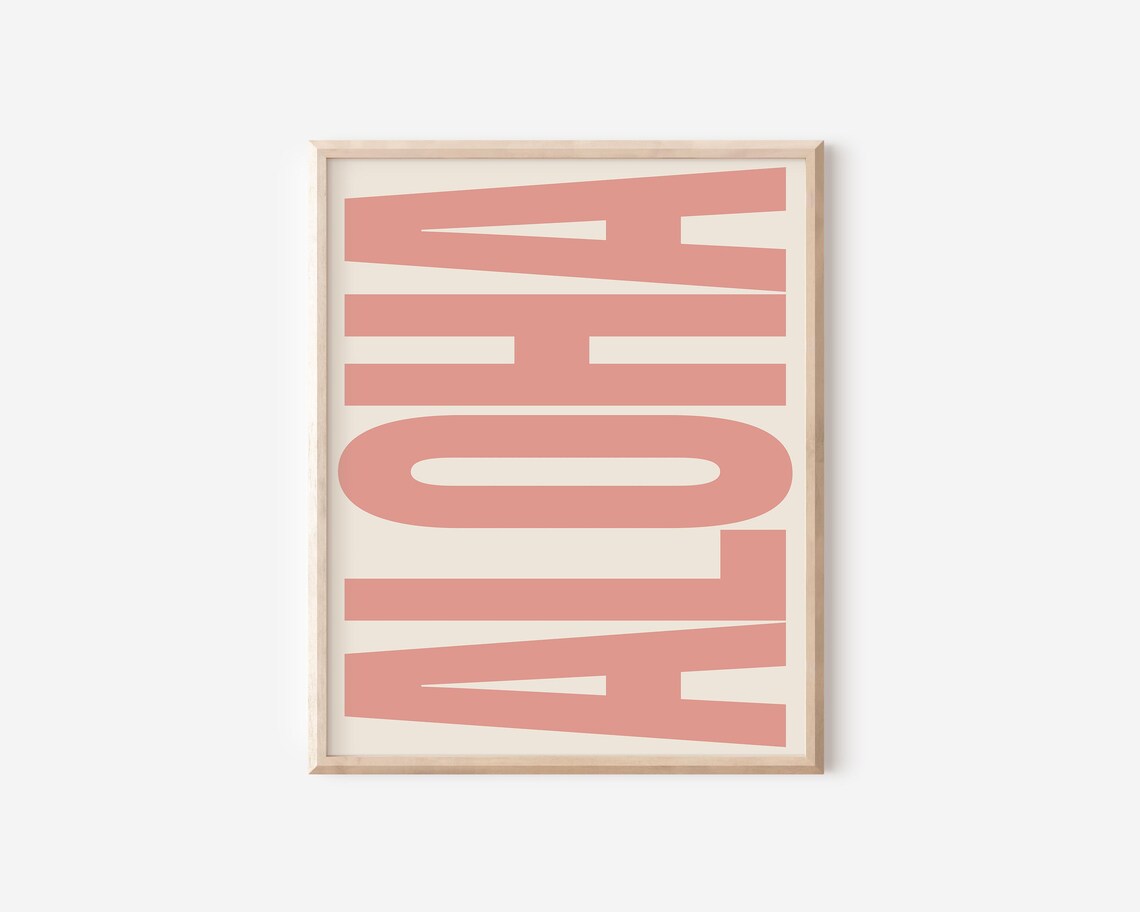 Aloha Typography Poster, Hawaiian Wall Decor - Image 2