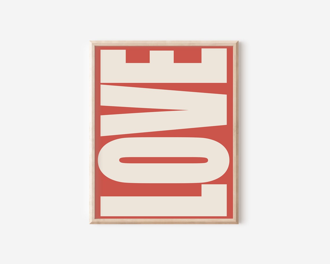Love Print Typography Retro Gallery Art Print - Image 2