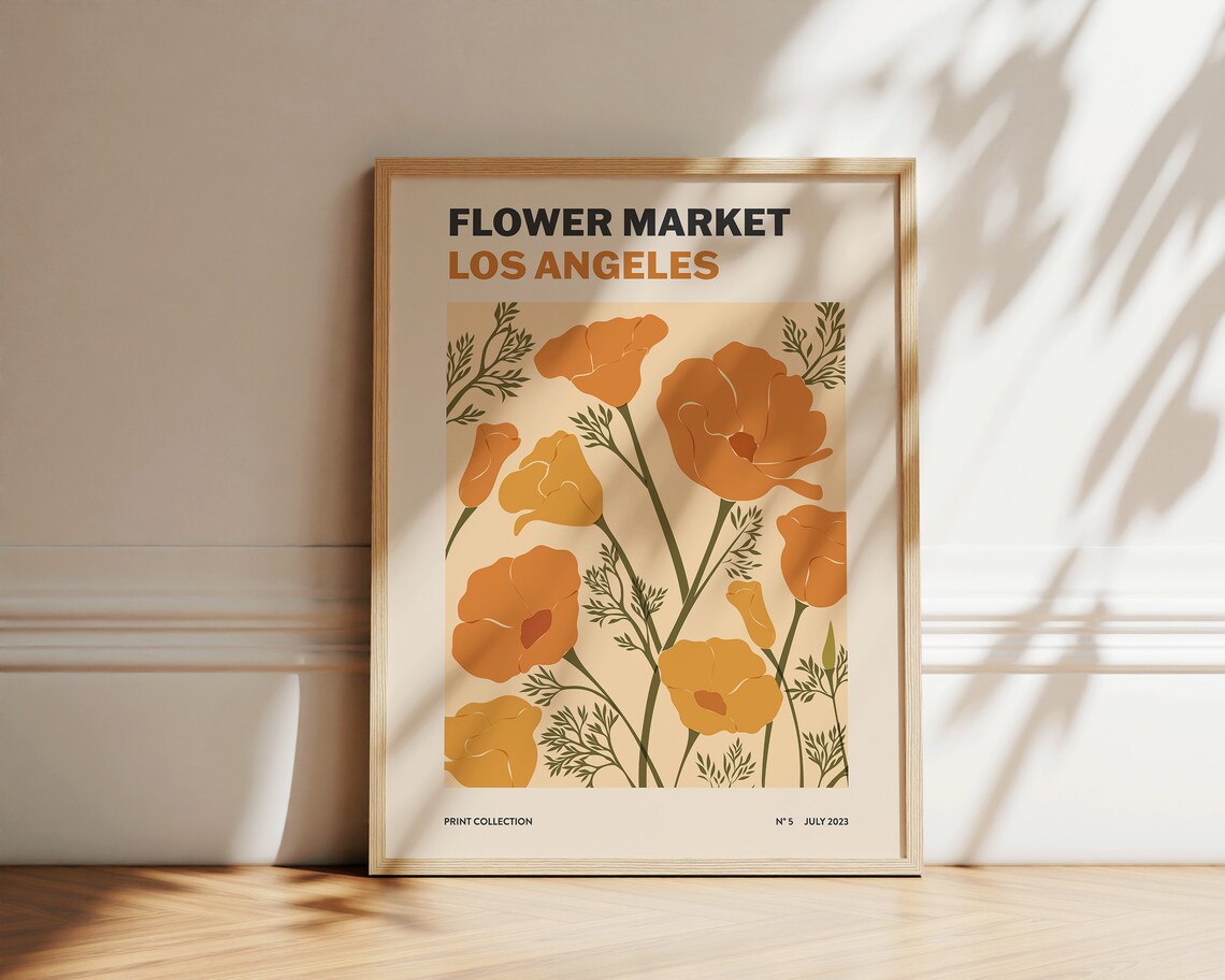 Flower Market Poppies Abstract Botanical Art Print - Image 3