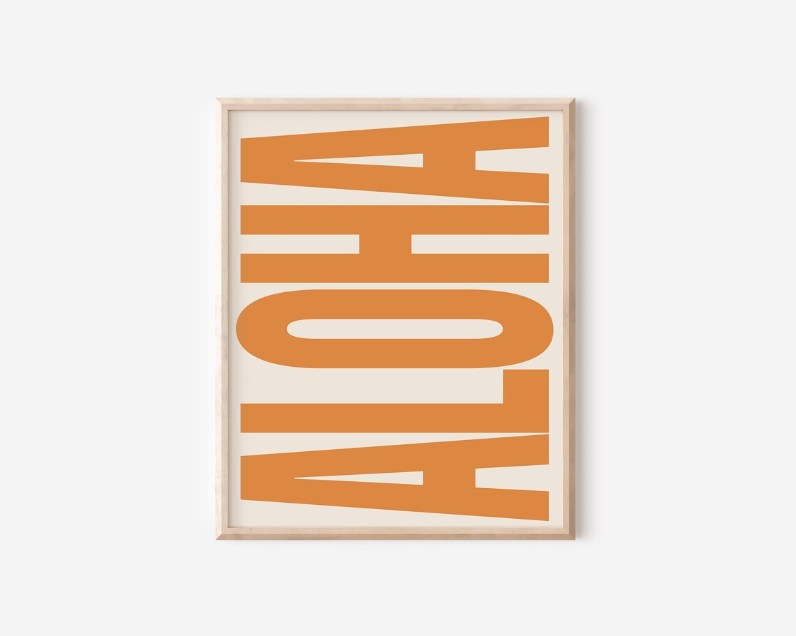 Aloha Typography Poster, Retro Hawaiian Wall Decor - Image 2
