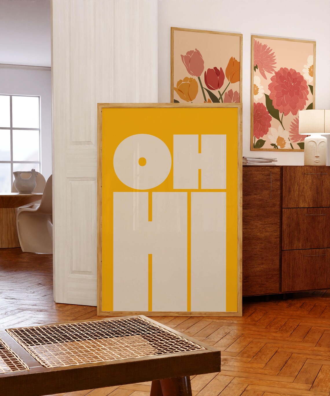 Oh Hi Print, Modern Typography Poster Art