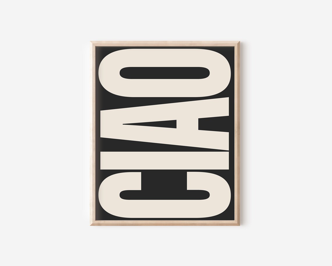 Ciao Typography Retro Poster Print