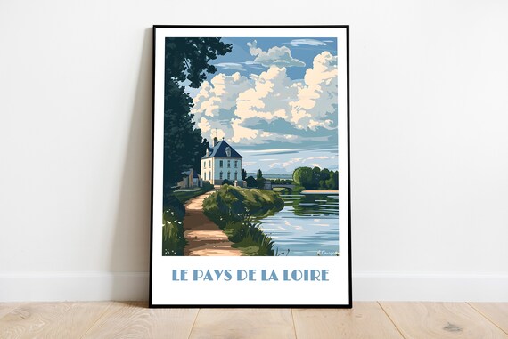 Handmade Pays De La Loire Poster Wall Art Modern Travel Framed Birthday Home Made Decor Gift Vector Illustration Print Custom