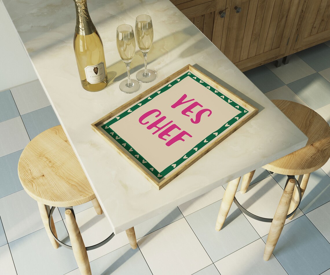 Yes Chef Funny Cooking Art Prints Aesthetic Kitchen Decor Cute Apartment Decor Chef Was Cute Quirky Home Decor Girly Kitchen - Image 3