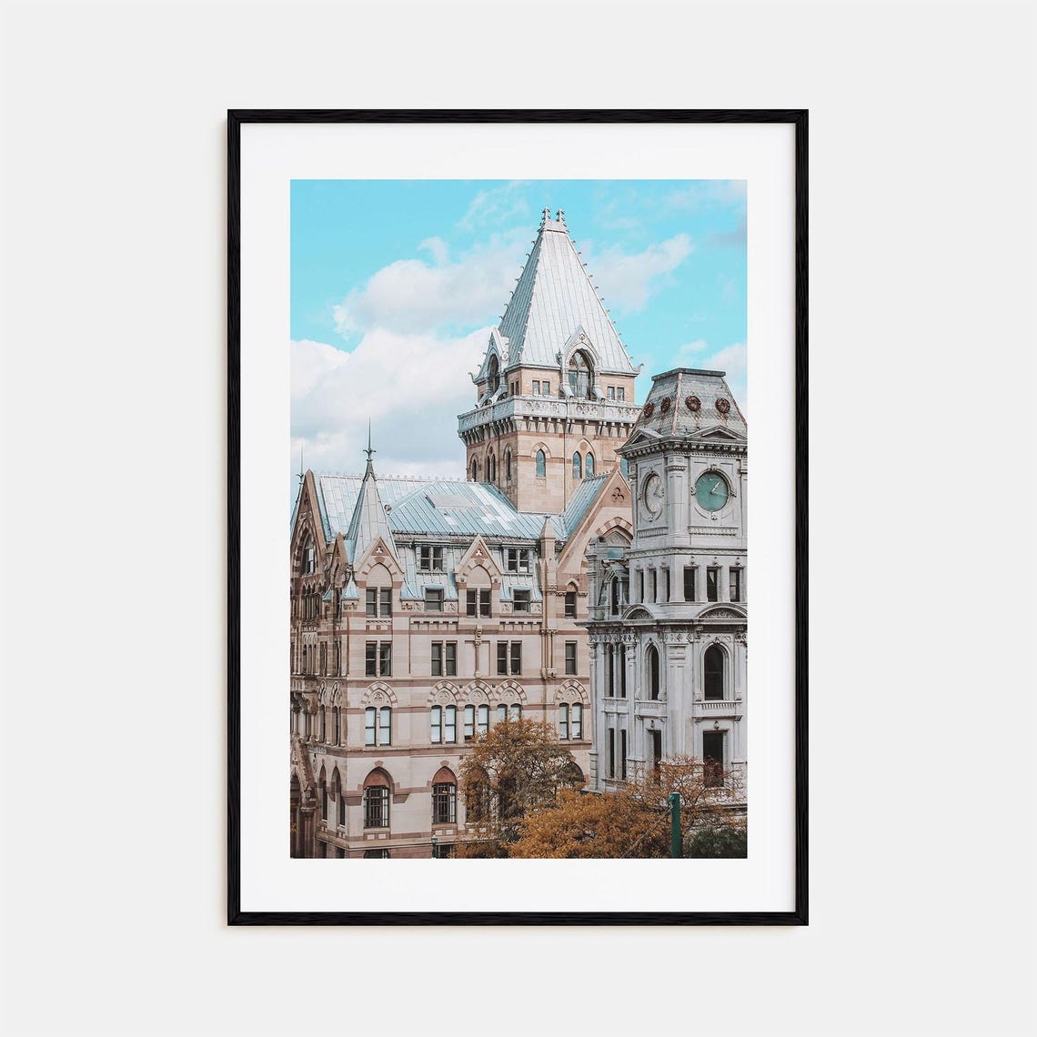 Syracuse New York Historic Clock Tower Buildings Photo Poster