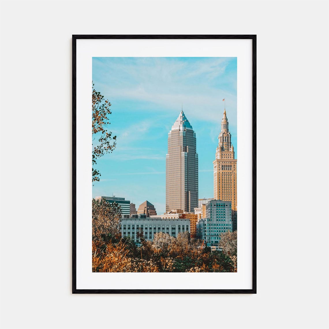 Cleveland Ohio Skyline Key Tower Terminal Tower Photo Poster