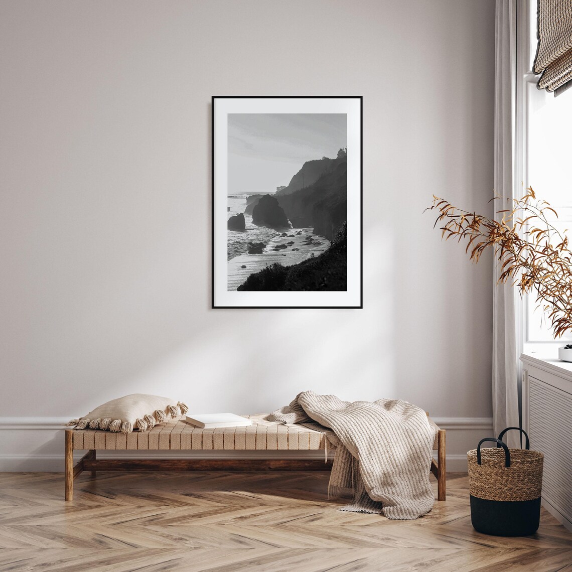 Malibu Black And White Travel Poster Art Print - Image 2