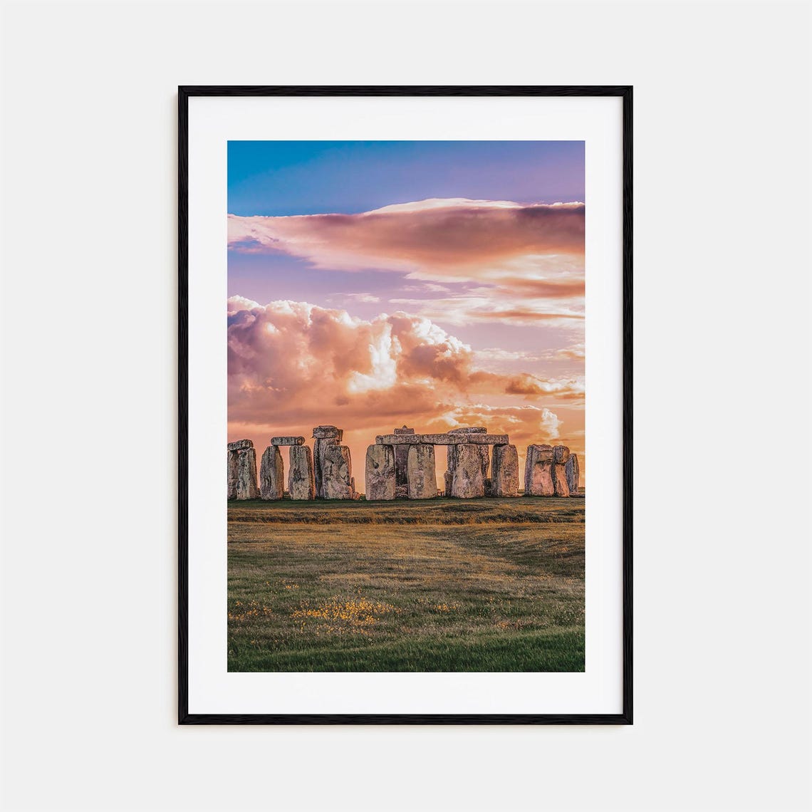 Stonehenge England Ancient Stones Sunset Dramatic Sky Photo Poster