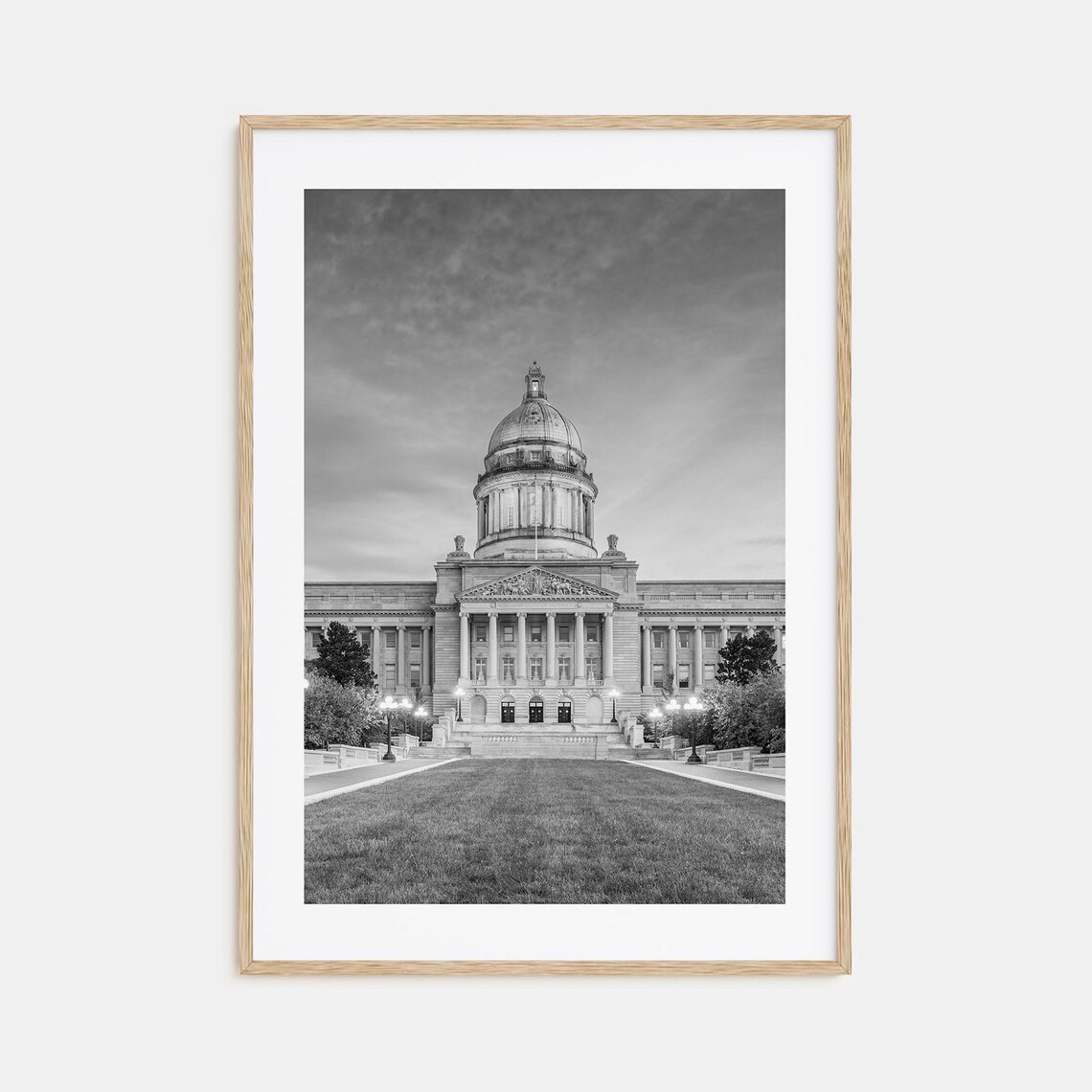Kentucky Black and White Travel Poster Art Print