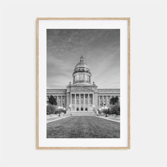 Kentucky Black and White Travel Poster Art Print