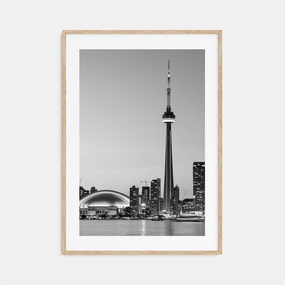 Toronto CN Tower Downtown Skyline Black and White Canada Poster