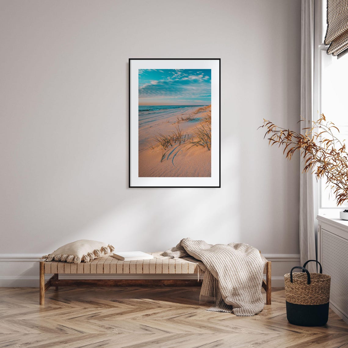Long Beach Island Sandy Beach Dune Grass Sunset Photo Poster - Image 2