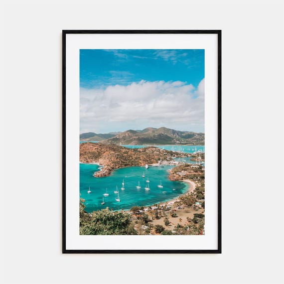Antigua And Barbuda Colorful Travel Map Poster