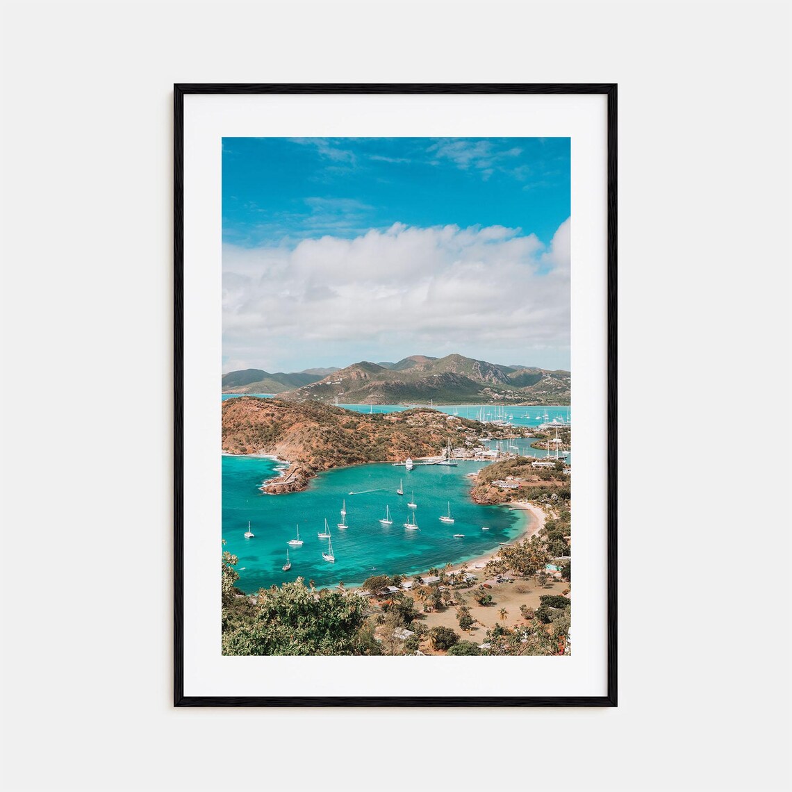 Antigua And Barbuda Colorful Travel Map Poster