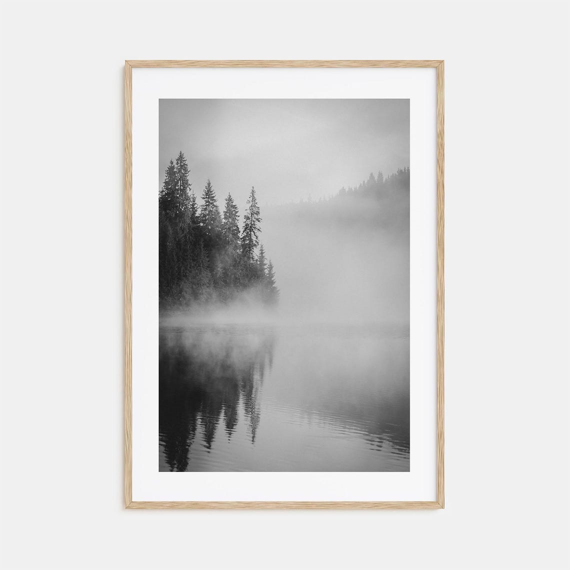 Foggy Forest Photo Poster Print No 2 Foggy Forest Black And White Art Foggy Forest Photography Foggy Forest Travel Map Poster