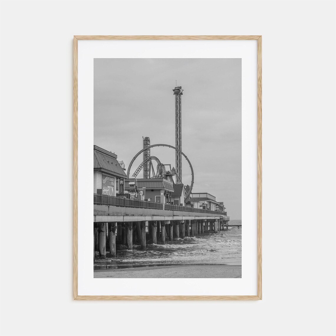 Galveston Black And White Travel Poster, Photography