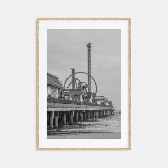 Galveston Black And White Travel Poster, Photography