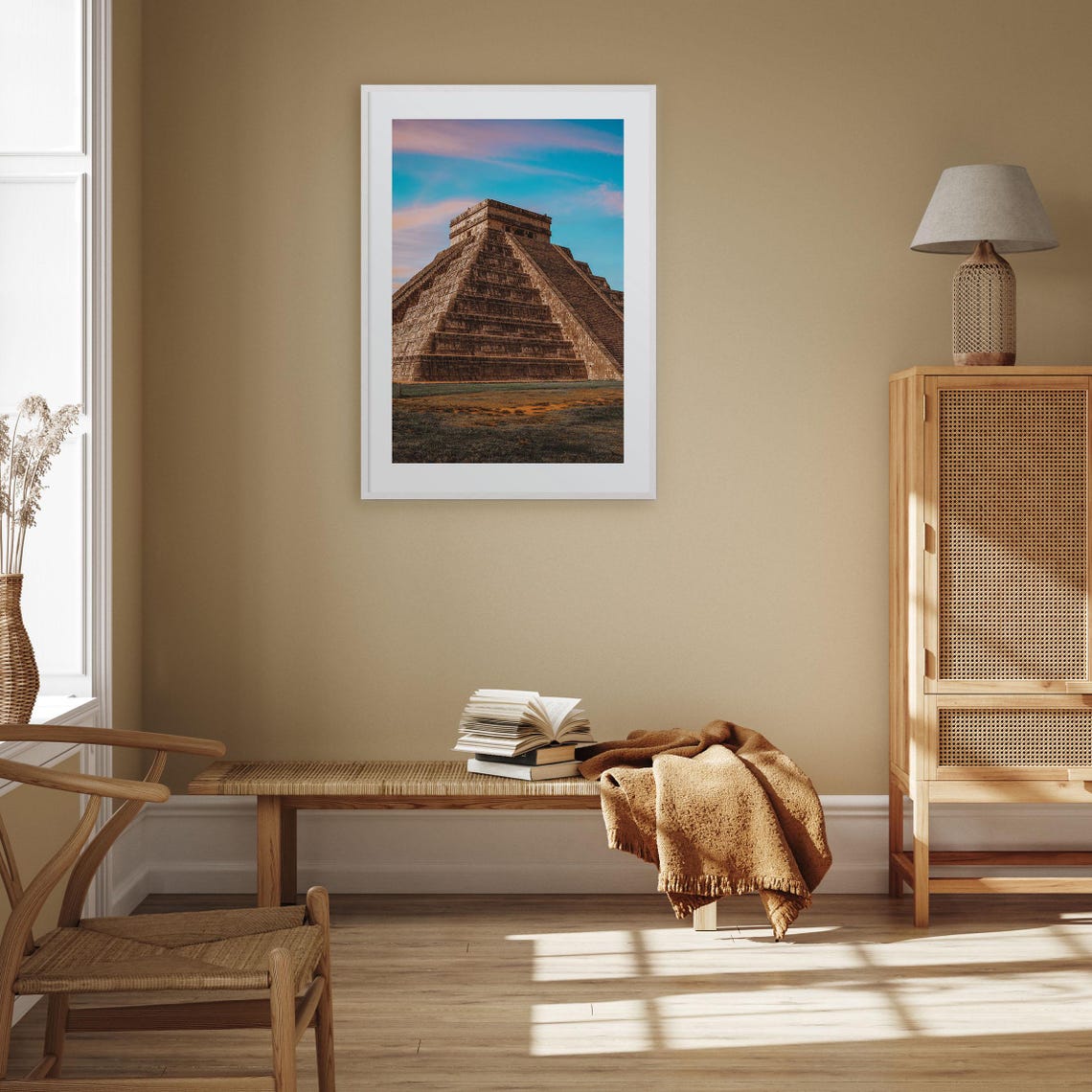 Mexico Mayan Pyramid El Castillo Temple Blue Sky Ancient Poster - Image 3
