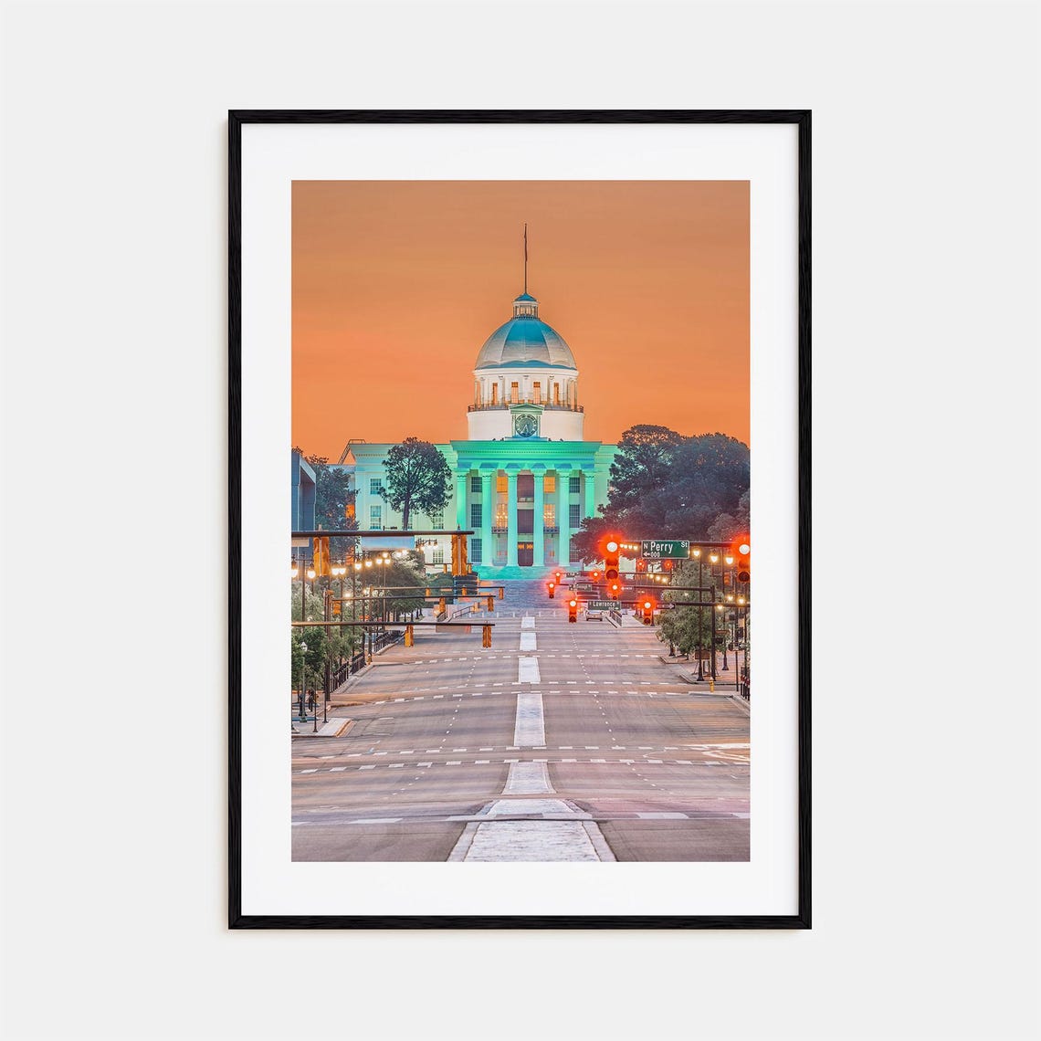 Montgomery Alabama Capitol Building Sunset Street View Poster