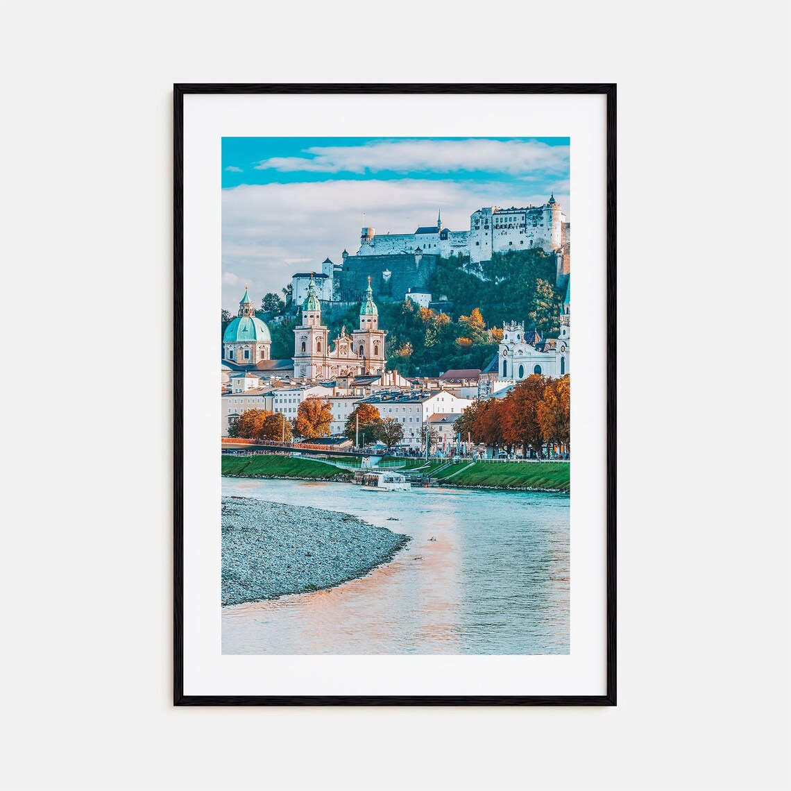 Salzburg Austria Hohensalzburg Fortress River View Art Poster