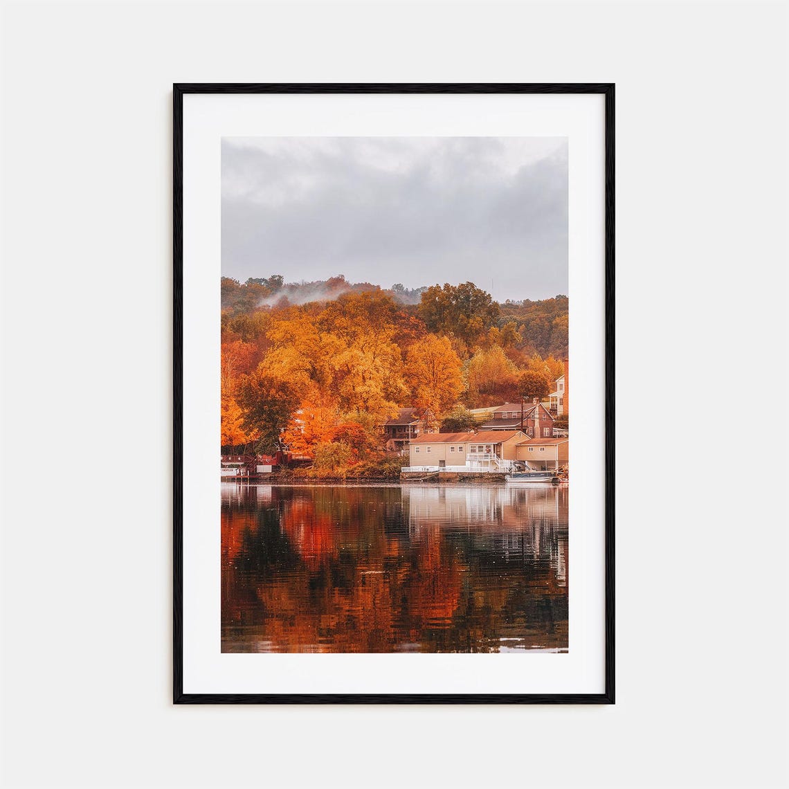 Connecticut Autumn Lake Reflection Colorful Photography Poster