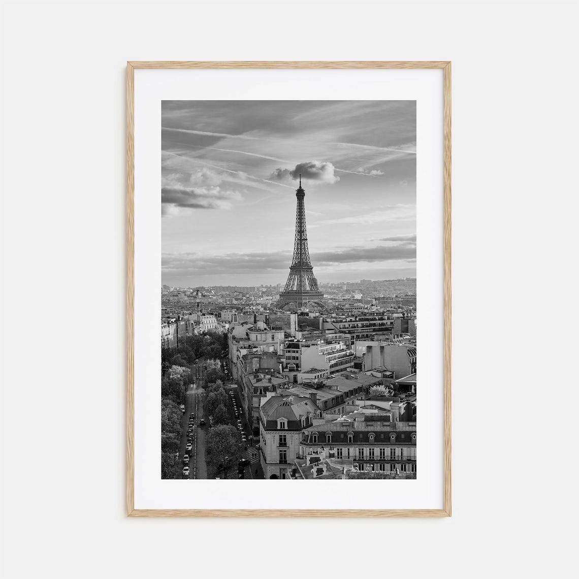 Eiffel Tower Paris France Iconic City Rooftops Skyline Poster