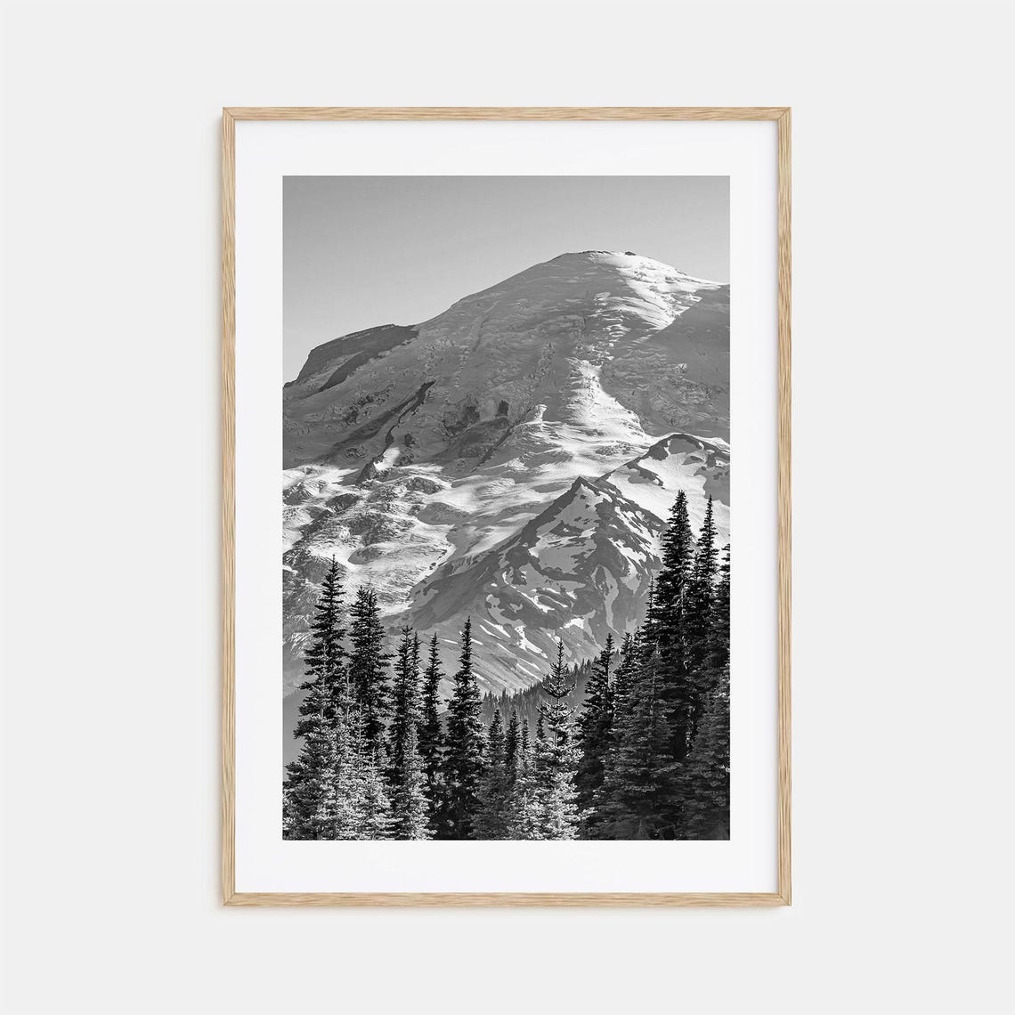 Pacific Northwest Snowcapped Mountain Evergreen Forest Poster