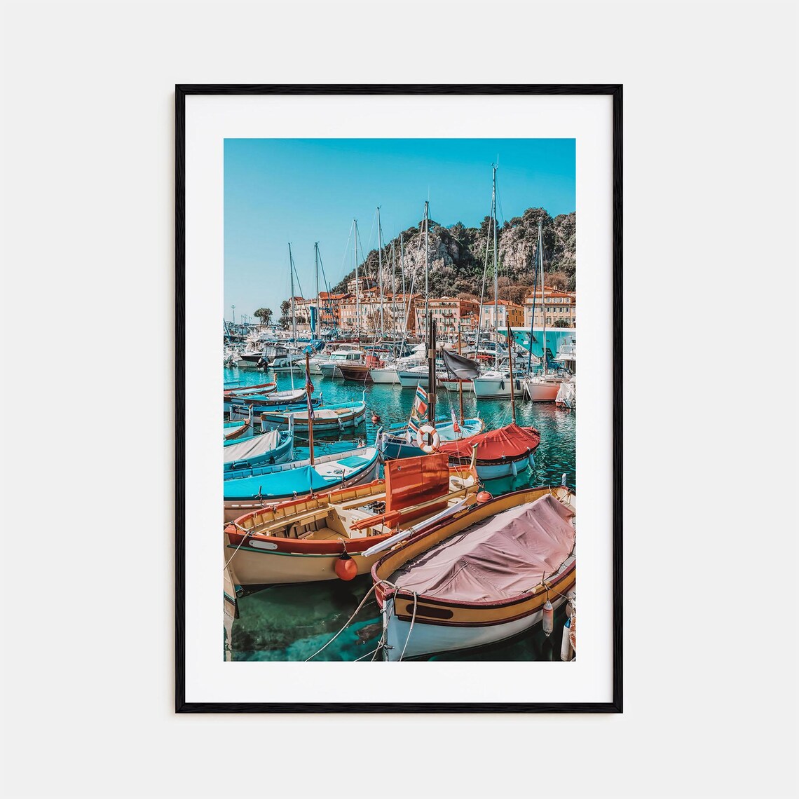 Nice France Colorful Harbor Boats Riviera Port Sunny Day Photo Poster