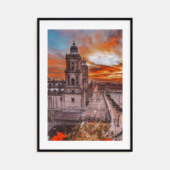Mexico City Colorful Travel Poster, Street Map Art