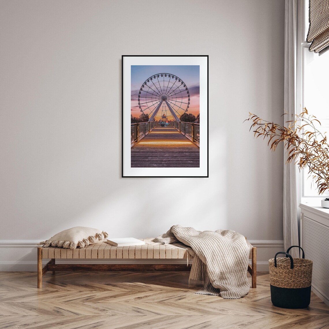 Montreal Ferris Wheel Sunset Boardwalk Old Port Canada Poster - Image 2
