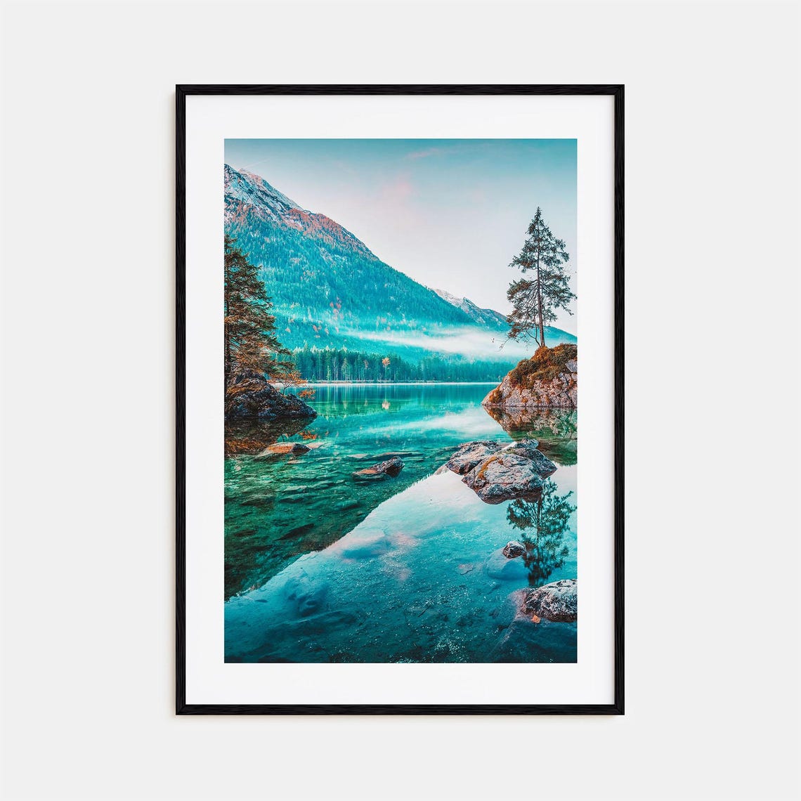 Germany Turquoise Alpine Lake Mountain Reflection Photo Poster