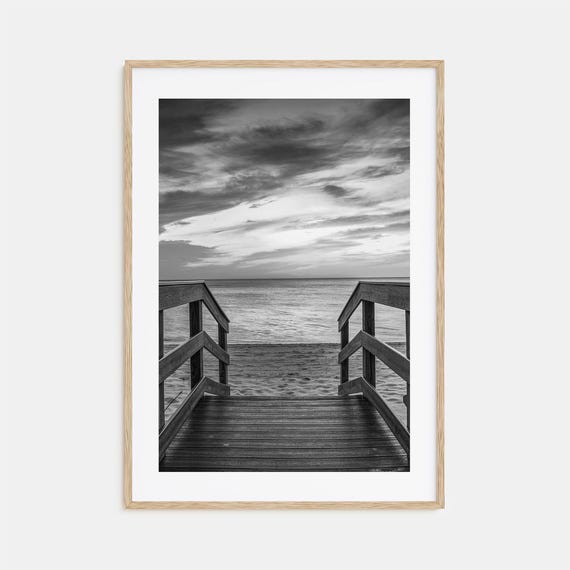 Florida Black And White Travel Poster, Photo Print