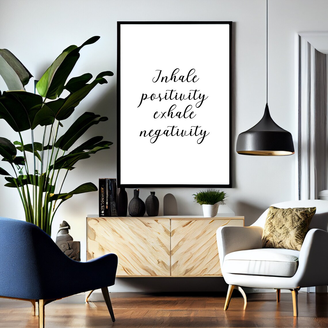 Inhale Positivity Exhale Negativity, Inspirational Wall Art - Image 2
