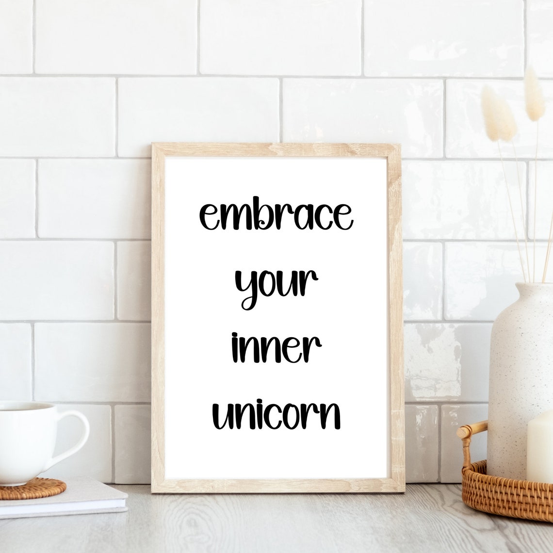 Embrace Your Inner Unicorn Playful Script Typography Quote Poster - Image 3