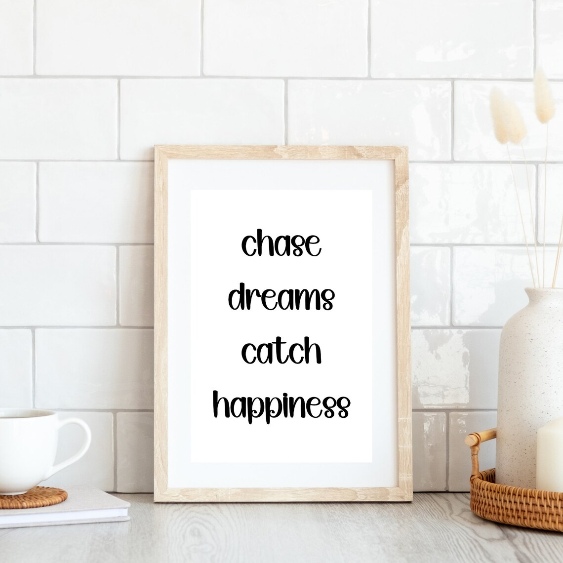 Chase Dreams Catch Happiness, Elegant Cursive - Image 3