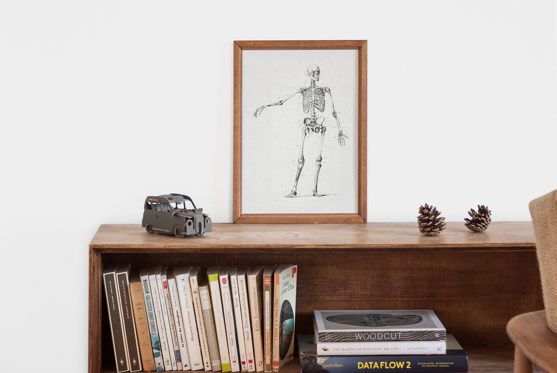 Vintage Halloween Skeleton Wall Art, Poster Print - Image 2