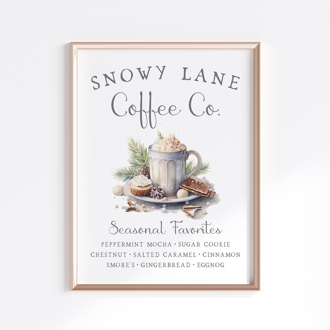 Winter Coffee Shop Cozy Christmas Art Print - Image 4