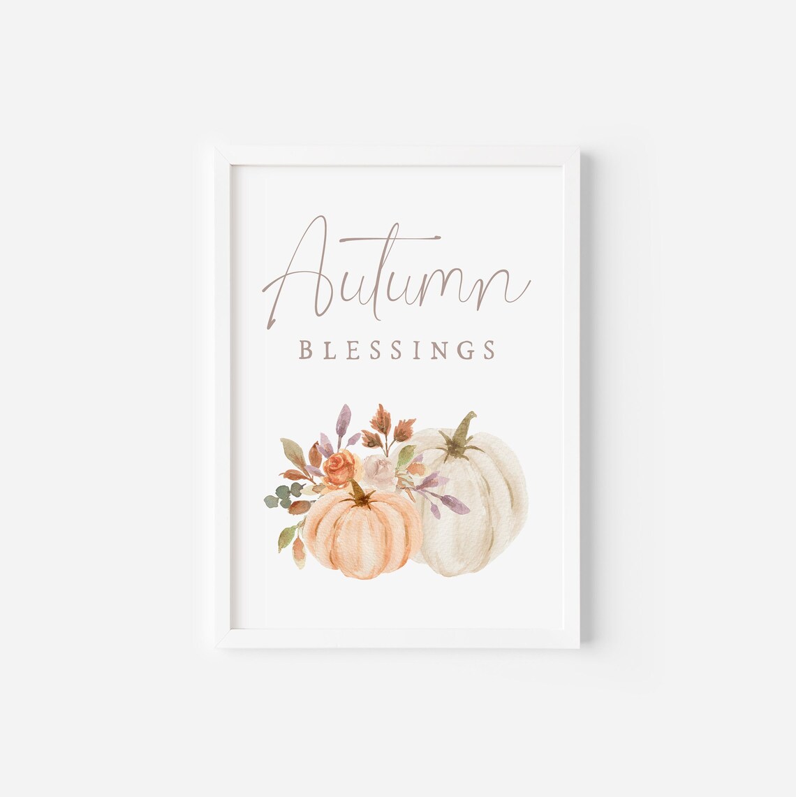 Autumn Blessings Fall Wall Art, Farmhouse Pumpkin Poster - Image 2