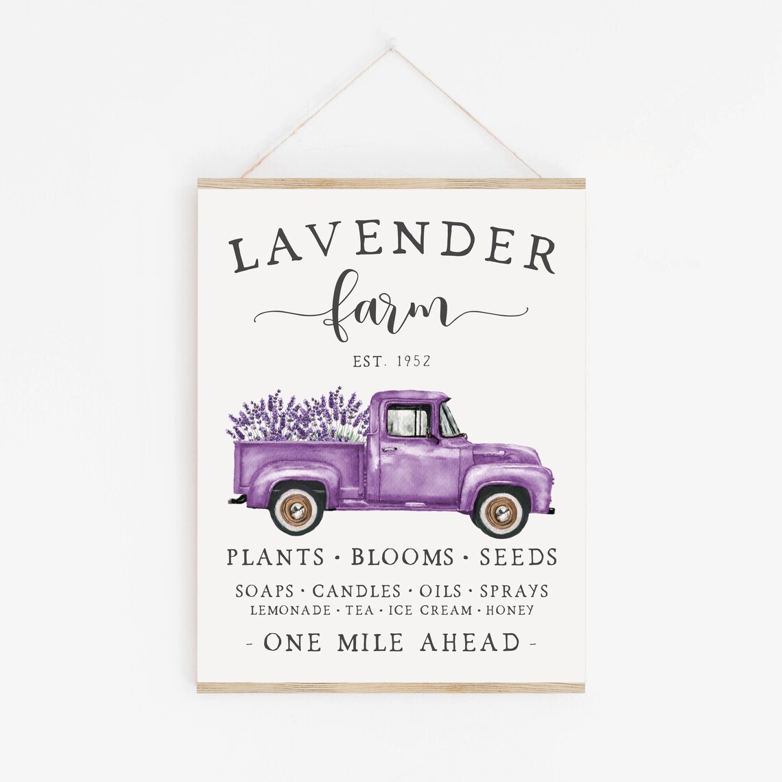 Lavender Farm Summer Farmhouse Truck Art Print - Image 2