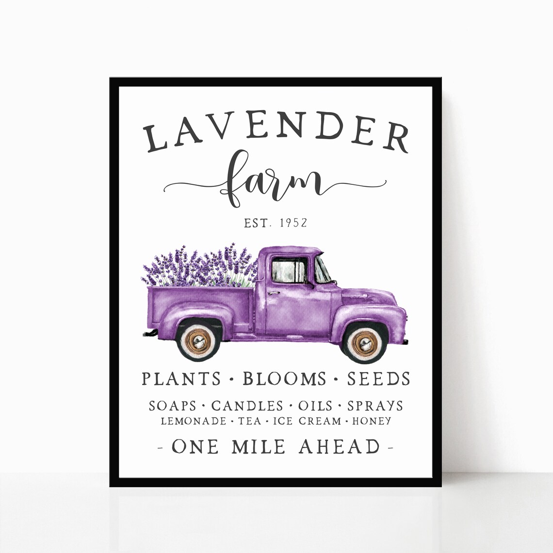 Lavender Farm Summer Farmhouse Truck Art Print - Image 4