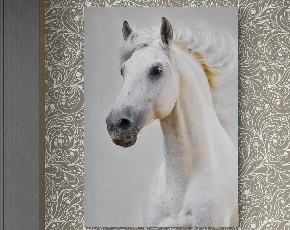 Brown Horse Head Portrait Oil Painting Equine Animal Decor Wall Art - Image 3