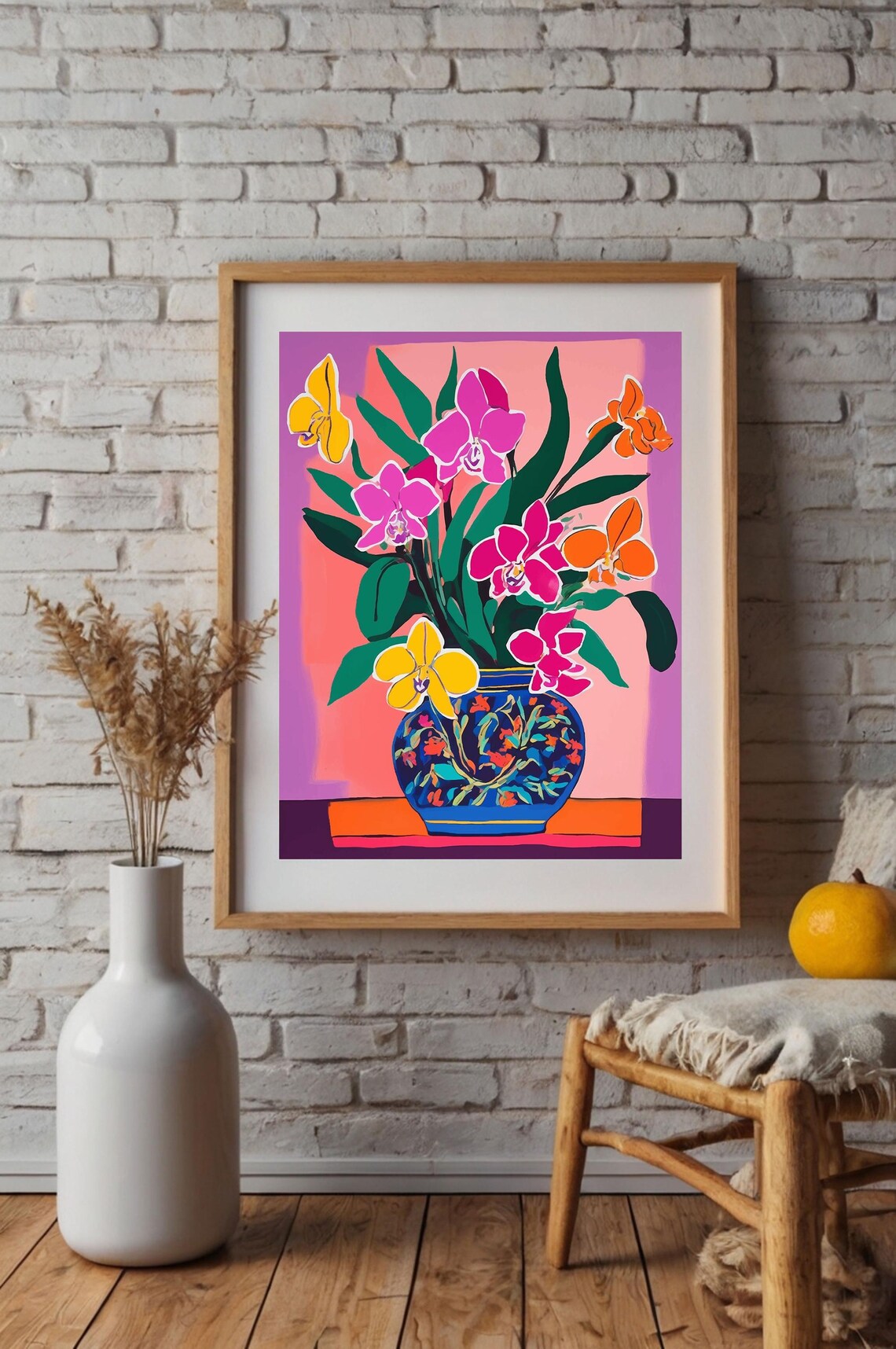 Colorful Floral Botanical Poster, Eclectic Decor Print - Image 2