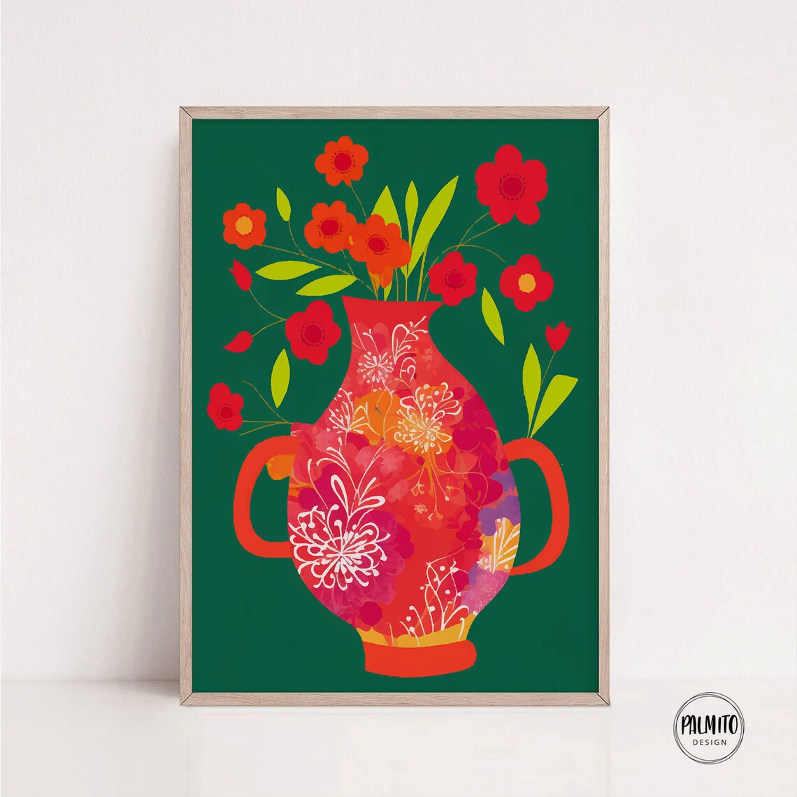 Abstract Floral Art Print, Eclectic Maximalist Decor