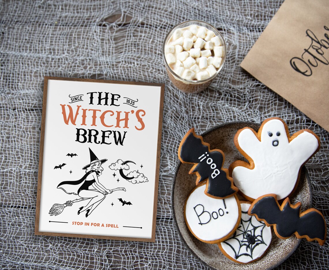 Witch Brew Coffee Print, Halloween Kitchen Art - Image 3