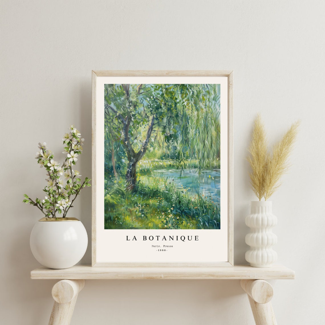 Floral Garden Painting, Boho Decor Art Print